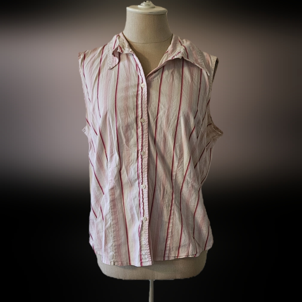Merona Sleeveless Striped Button-Up Shirt